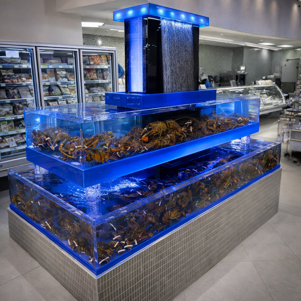 Custom lobster Tank with waterfall Custom lobster Tank with waterfall